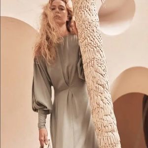 Mango Committed sustainable collection new green dress size S